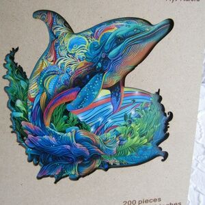 Mys Aurora Wood Puzzle 200pc Current Dolphin new not sealed